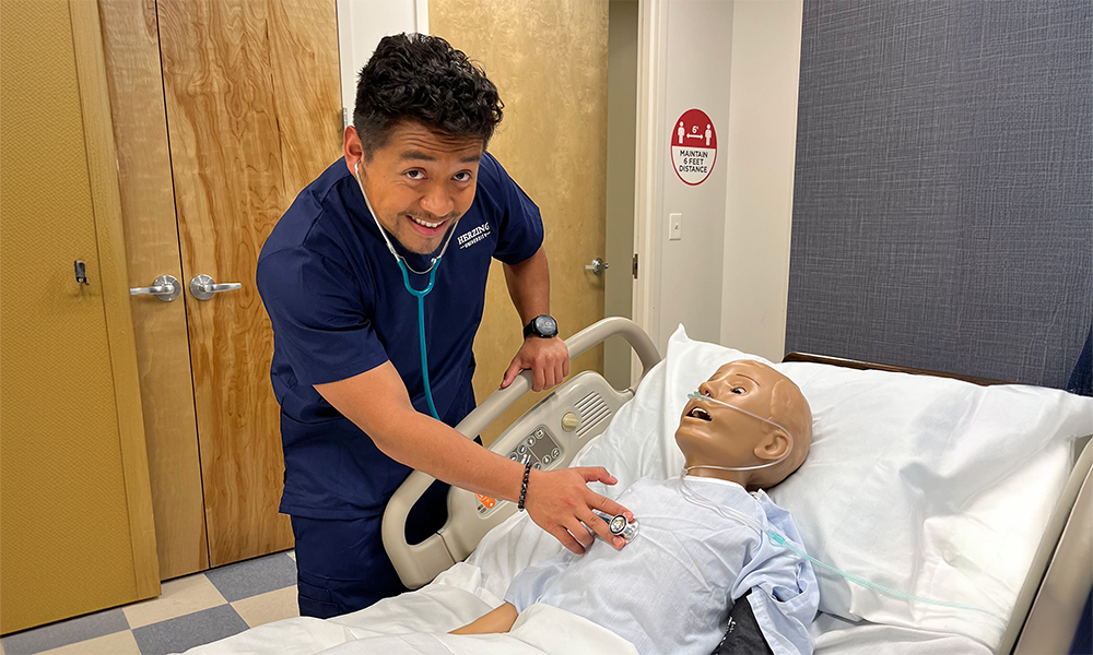 Nursing student in simulation class