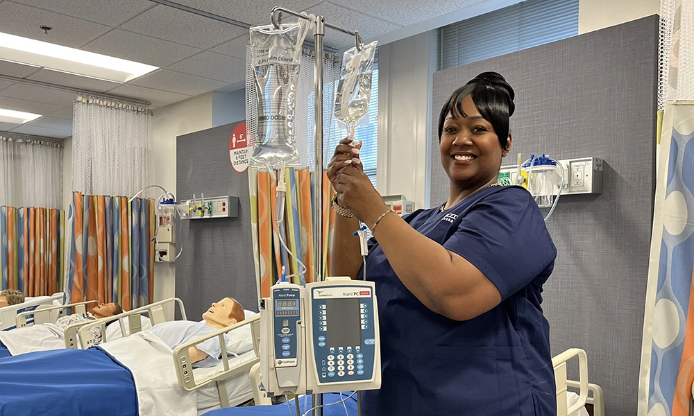 Nursing student in simulation class