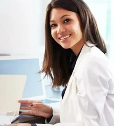 PMHNP Organizing Paperwork in Medical Office