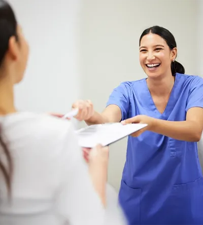 Medical assistant with patient