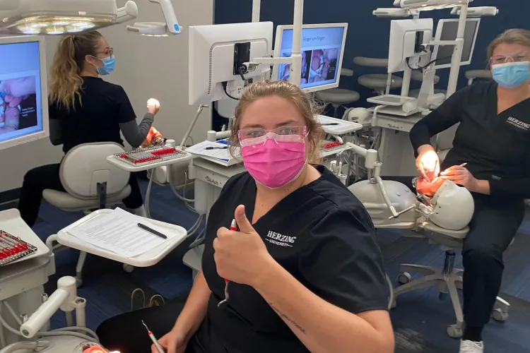 Dental assisting student