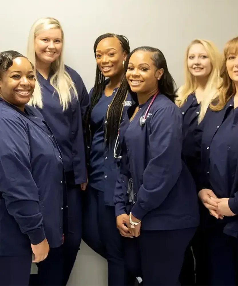 Herzing medical assistant students gather to pose for a group photo