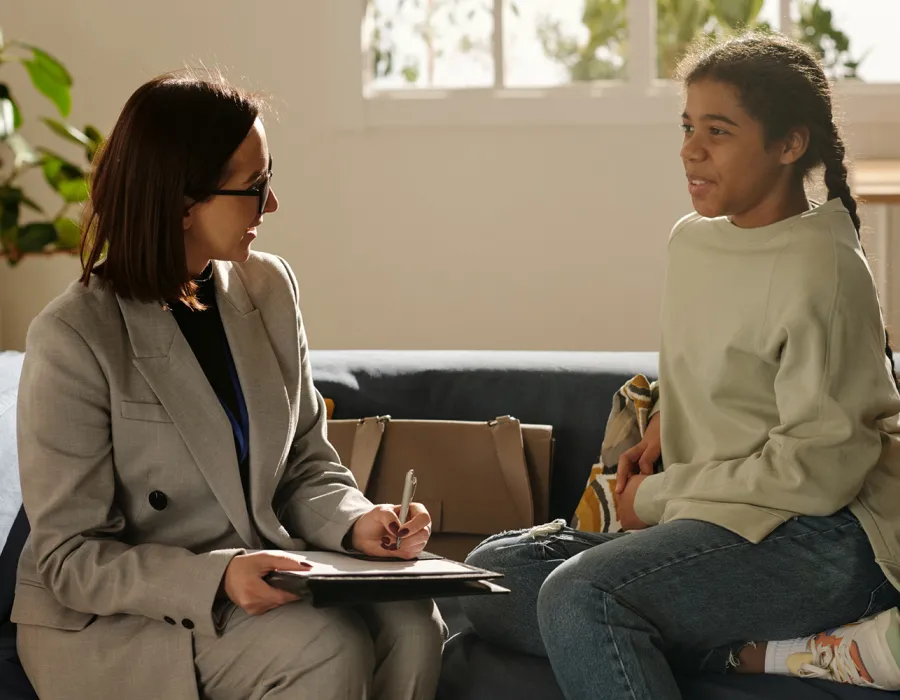 Social Worker Meeting with Young Patient